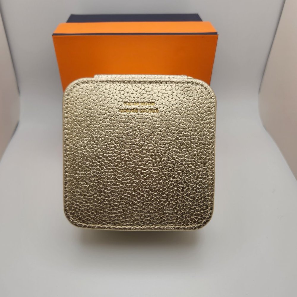 Leather Travel Jewelry Box by Italian Designer Campo Marizo - Gold - Picture 8 of 10